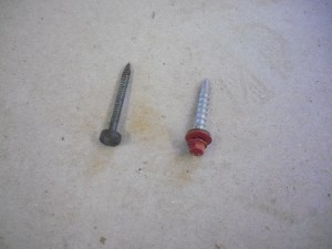 Lead head for tin roofs, Color coordinated for new steel roofs