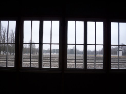 View from barracks of Dachau concentration camp, Munich