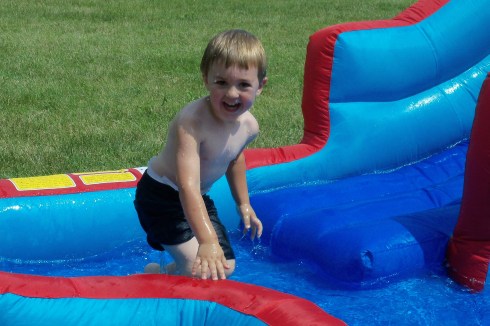 Tyson's third birthday....what a splash!